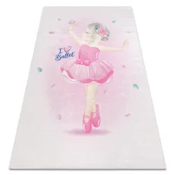 Washable BAMBINO 42830 Ballerina Children's Rug, Anti-Slip - Pink
