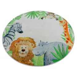 BAMBINO 54090 Round Washable Animals Rug