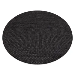 Rug TIMO 0000 round ROPE SISAL outdoor black - 2ND GRADE