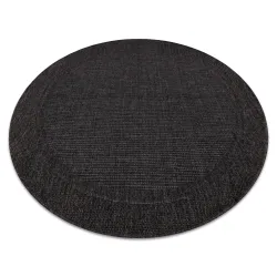 TIMO 5000 Round Outdoor Sisal Rug Black