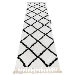Berber Cross White Runner Rug