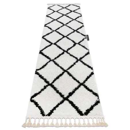 Berber Cross White Runner Rug