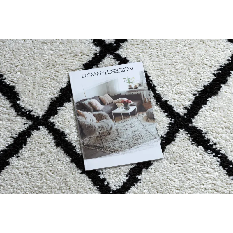 Berber Cross White Runner Rug