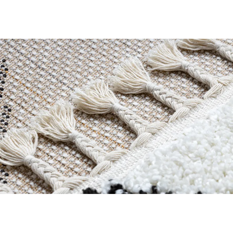 Berber Cross White Runner Rug