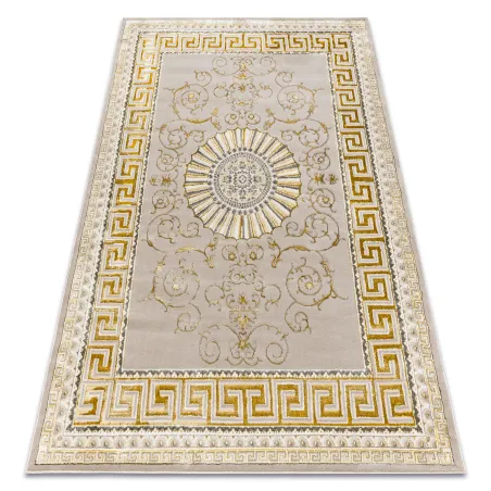 Bliss Greek Pattern Rug in dark beige and gold, exclusive, structural design