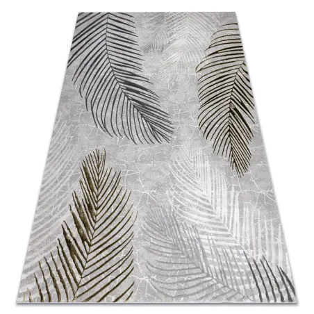 ALLURE 8752 stylish gray and gold palm leaves rug