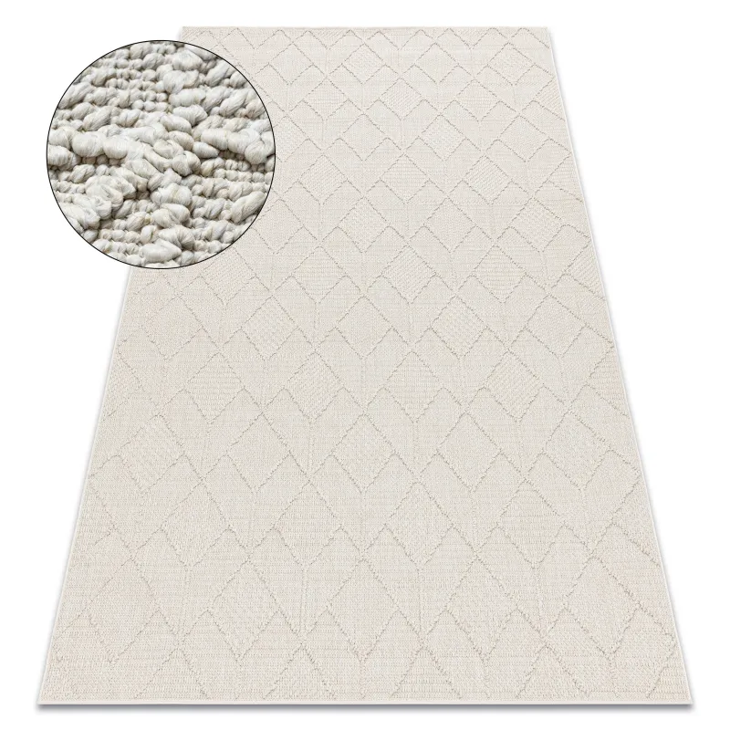 JERSEY 19231 Cream Geometric BOHO Rug