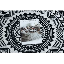 Contemporary black FUN Napkin Circle Rug - stylish addition for decor