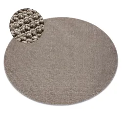 Soft brown CASABLANCA LOOP round rug for modern interiors