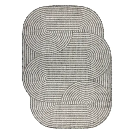 ORGANIC 1835 Geometric Sisal Rug in ecru and grey, natural flat weave