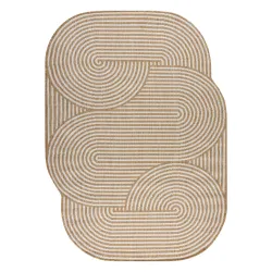 ORGANIC 1835 geometric rug in cream made of sisal - modern design