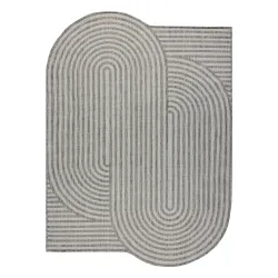 ORGANIC 2131 geometric rug in cream and grey, natural design for modern interiors