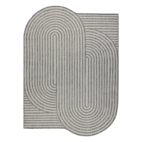 ORGANIC 2131 geometric rug in cream and grey, natural design for modern interiors