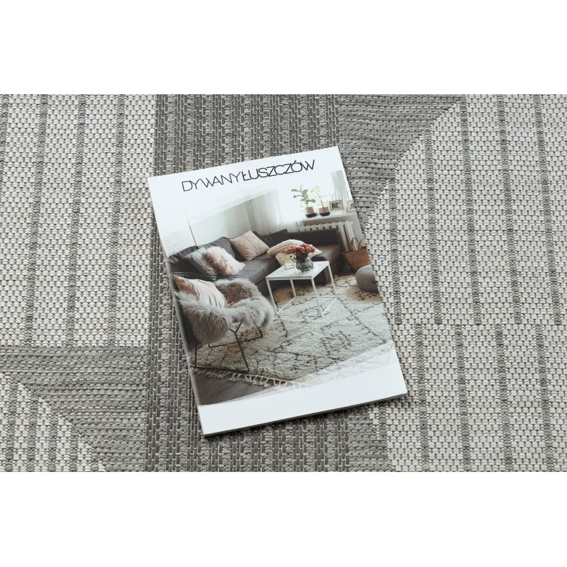 Dywan ORGANIC 2769 sizal Geometryczny ecru / szary - naturalny, nowoczesny nieregularny kształt