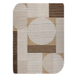 ORGANIC 2769 Geometric Cream Rug - modern sisal carpet with irregular shape