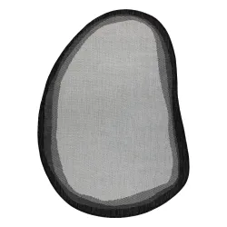 ORGANIC 2125 Stone Cream Black Rug - modern, natural sisal carpet in irregular shape