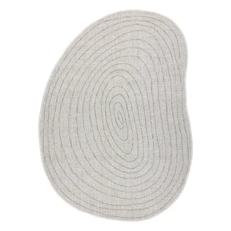 ORGANIC 2743 Sisal Cream Rug, modern design in cream and grey shades, natural irregular shape