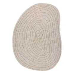 ORGANIC 2743 sisal rug in cream, modern irregular shape, perfect for living rooms