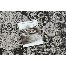 Modern black and ecru ORGANIC 2762 Sisal rug
