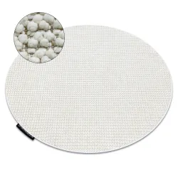 Round CASABLANCA LOOP rug in soft white, looped texture - 2nd CHOICE