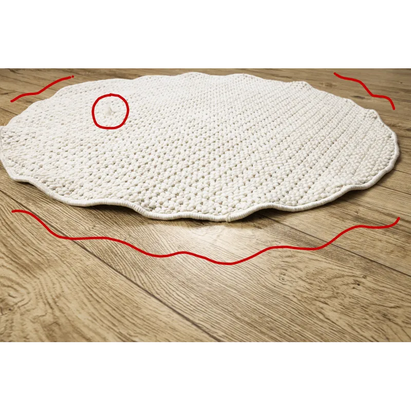Modern round CASABLANCA LOOP rug in elegant white color