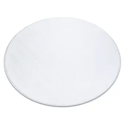 LINDO White Round Washable Anti-slip Shaggy Rug - 2ND GRADE