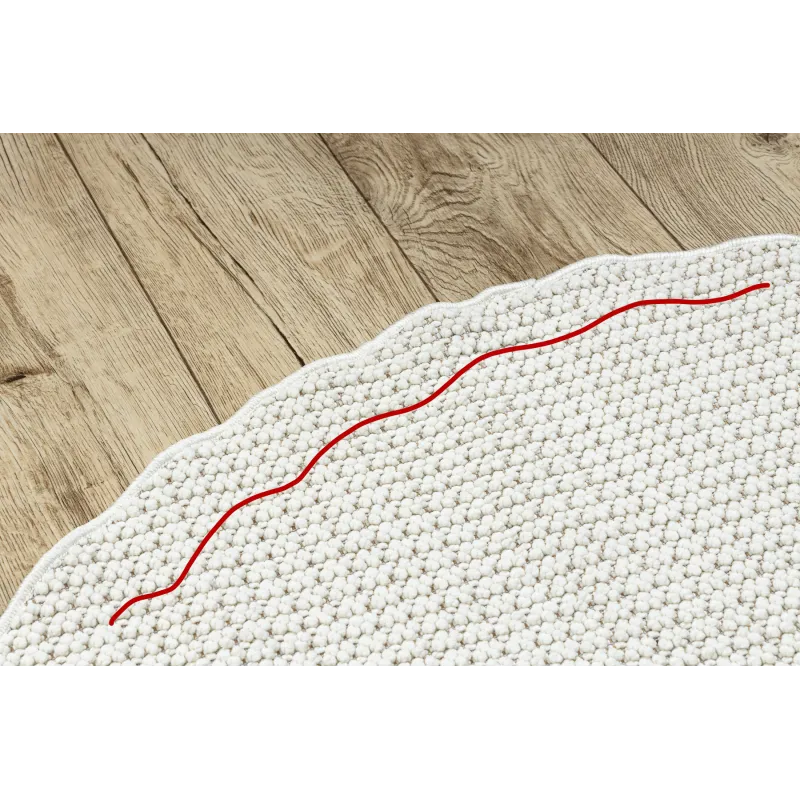 Modern CASABLANCA LOOP round rug in white, loop pile design
