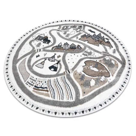 FUN Land Kids Rug in cream, round shape, 200cm, second choice