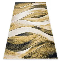 FUSION 1617 Yellow Rug, modern abstract carpet in yellow and cream shades