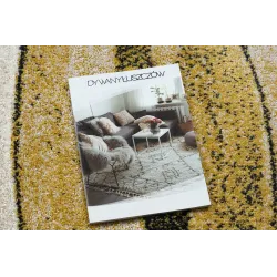 Stylish FUSION 1617 Yellow Rug in contemporary design with cream accents