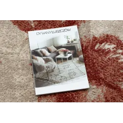 Stylish cream and burgundy floral rug, perfect for contemporary spaces
