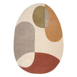 FUSION 5706 geometric rug in cream and terracotta, modern design