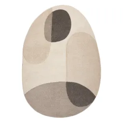 FUSION 5706 Cream Beige geometric rug, modern and abstract design