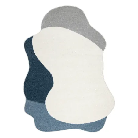 FUSION 5710 White Navy Rug, modern abstract design carpet