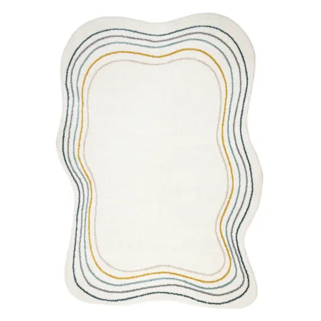 FUSION 5707 White and Dark Green Rug, modern abstract design