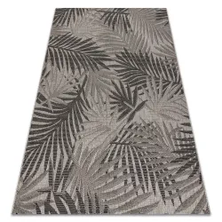 FLOORLUX 20504 Leaves sisal rug in silver and black color