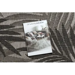 Silver and black FLOORLUX 20504 sisal rug with jungle design