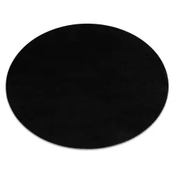 ETON PLUS Round Black Rug, modern and smooth, perfect for living room