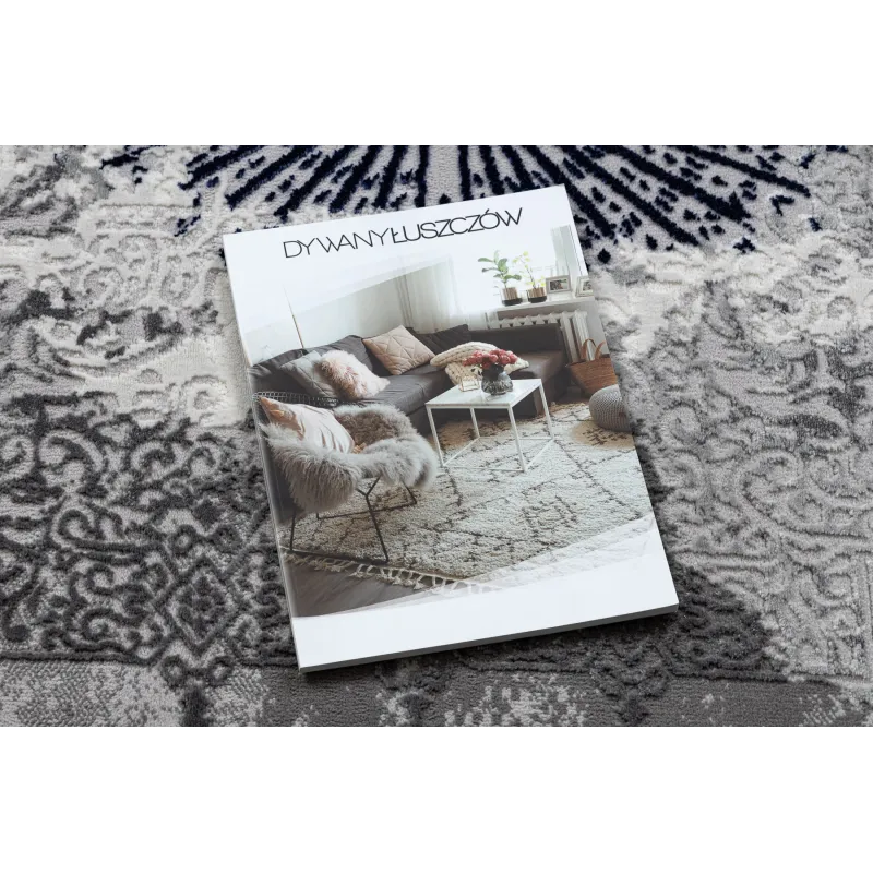 Contemporary light grey and navy rug, elegant ALLURE 5715
