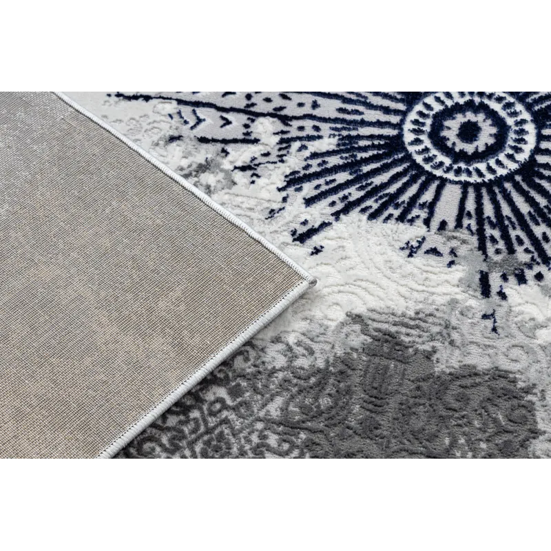 Textured light grey and navy rug, stylish ALLURE 5715