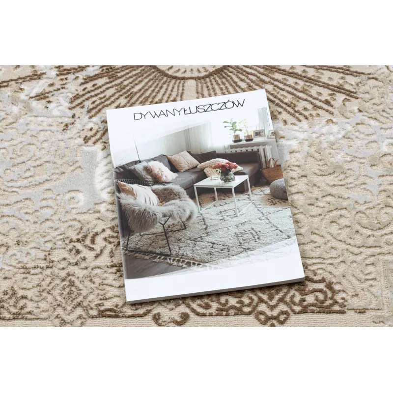 ALLURE 5715 Abstract Rug - Glamorous beige and white modern carpet design
