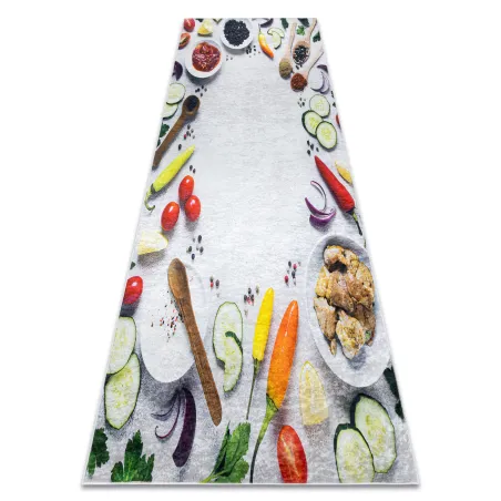 ANDRE Washable Kitchen Rug Silver Green