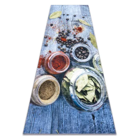 ANDRE Washable Kitchen Rug Blue Green
