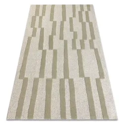 Geometric wool rug in grey and green for contemporary interiors