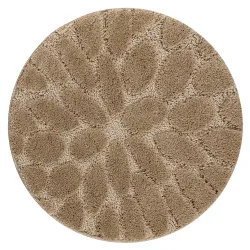 SUPREME bathroom rug round STONES stones, non-slip, soft - beige