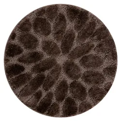 SUPREME bathroom rug round STONES stones, non-slip, soft - brown