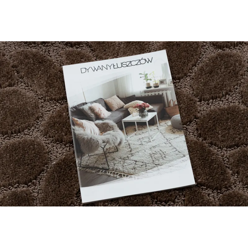 SUPREME Bathroom Round Rug STONES Brown