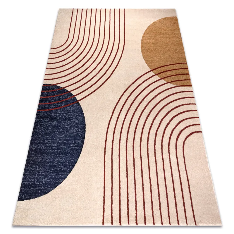 FUSION geometric rug in beige and burgundy, modern design for contemporary spaces