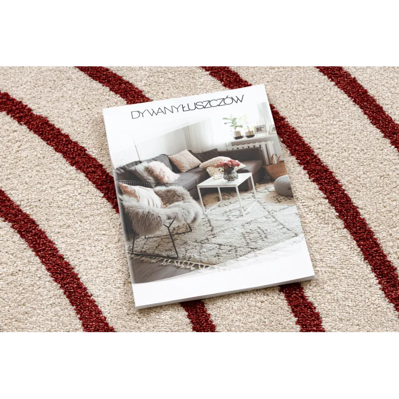 Contemporary rug in beige and burgundy shades, FUSION geometric style