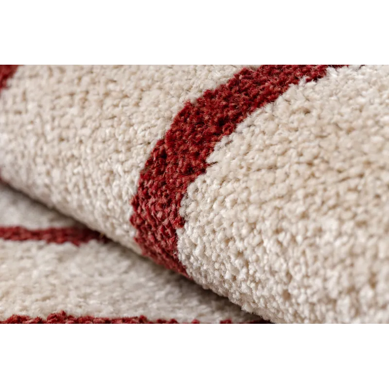 FUSION rug 0001, a modern addition to bedrooms, in beige and burgundy